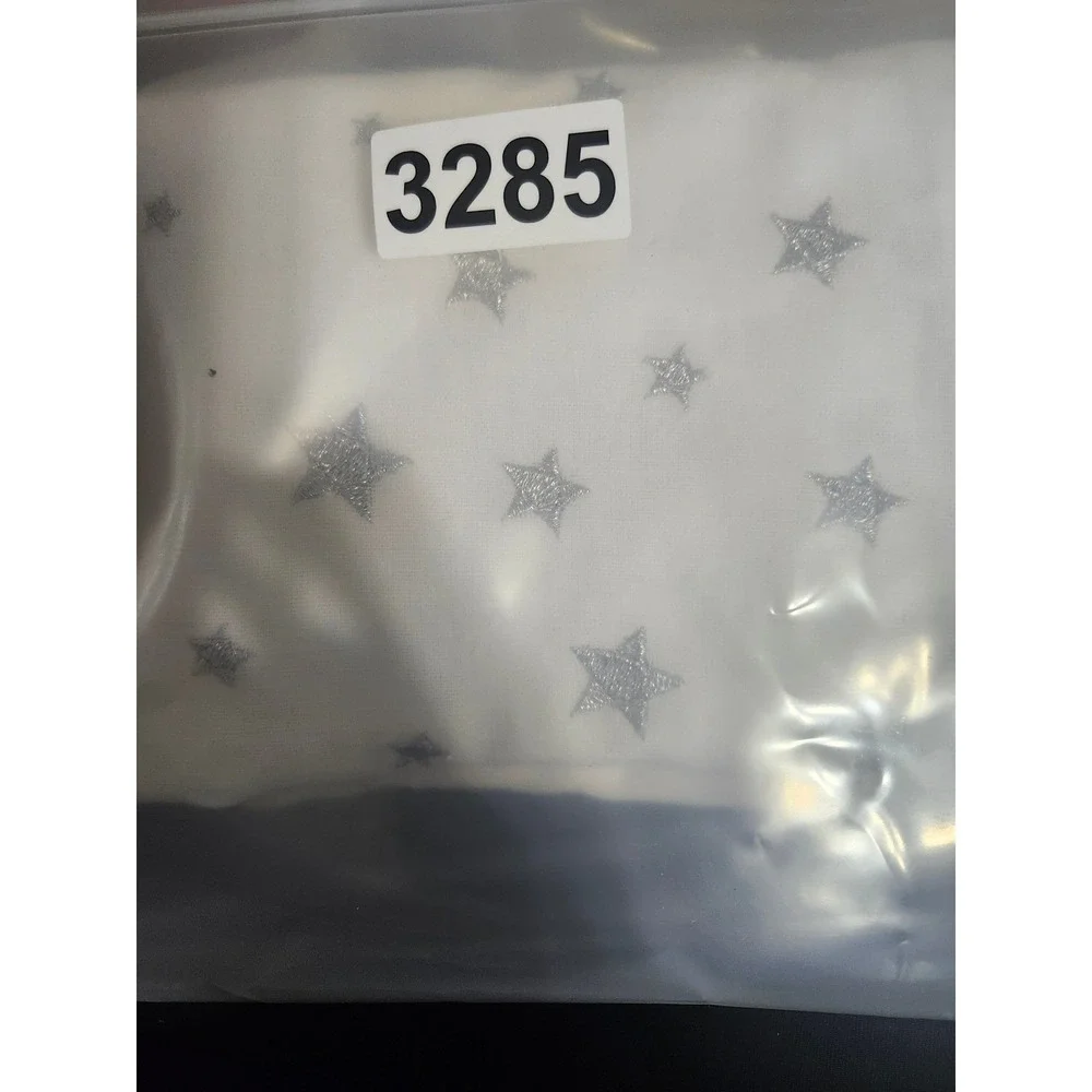 Restoration Hardware RH Baby & Child White Silver Metallic Embroidered Star Sham